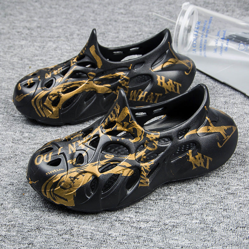 2023 verano nuevo agujero zapatos pareja zapatillas casuales al aire libre estilo coreano playa zapatos moda Zapatillas hombres