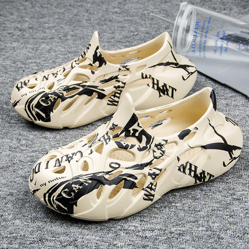 2023 verano nuevo agujero zapatos pareja zapatillas casuales al aire libre estilo coreano playa zapatos moda Zapatillas hombres